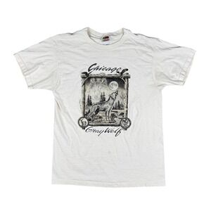 Vintage Fruit of the Loom Chicago Gray Wolf Tee Unisex Medium Off-White USA Made